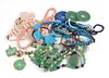 A large group of bead and costume jewelry