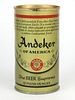 1969 Andeker of America Beer 12oz  T34-17v Ring Top Milwaukee, Wisconsin
