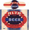 1937 Alta Beer 11oz  WS54-02 Santa Rosa, California