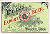 1918 Coors Pure Export Beer 12oz  WS61-09 Golden, Colorado