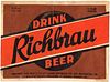 1933 Richbrau Beer 12oz  ES124-08 Richmond, Virginia