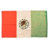 Bandera Nacional Mexicana. México ca. 1918. En lino, 154 x 89.5 cm., con Escudo Nacional pintado a mano sobrpuesto.