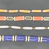 A Set of 4 Bracelets of Lapis and Carnelian and colored stone.  