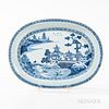 Export Porcelain Blue and White Oval Serving Bowl