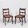 Pair of Classical Carved Mahogany and Mahogany Veneer "Grecian" Side Chairs