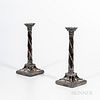 Pair of Neoclassical Silverplate Candlesticks