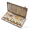 Twelve Michelsen Christmas and Souvenir Silver Forks and Spoons