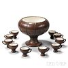 Clewell Pottery Punch Bowl with Ten Cups