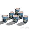 Six Saturday Evening Girls Decorated Mugs