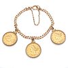 Gold Coin, 14k Yellow Gold Bracelet