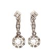 Pair of Edwardian Diamond, 14k White Gold Earrings