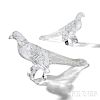 Steuben Cut Glass Pheasants Designed by Frederick Carder