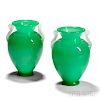 Pair of Steuben Jade Glass Vases Attributed to Frederick Carder
