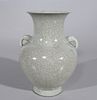 Chinese Celadon Crackle Glazed Vase with Handles