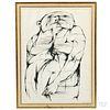 Leonard Baskin (American, 1922-2000)      Drawing of a Man