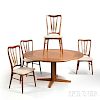 Drylund Flip Flap Lotus Table and Four Koefoed Hornslet Chairs