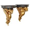 (2 Pc) 19th Cent. Carved Wood Gargoyle Wall Sconce Brackets