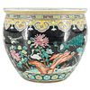 Antique Famille Noire Porcelain Fish Bowl