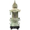 Chinese Carved Jade Pagoda Censor Statue