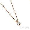18kt Gold, Rock Crystal, Ruby, and Diamond Necklace, Faraone