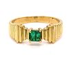 18k Art Deco Colombian Emerald Ring