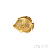 18kt Gold, Colored Diamond, and Diamond Fish Pendant/Brooch