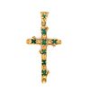 18k Emerald Iberian Cross Pendant