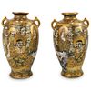 Antique Japanese Satsuma Porcelain Vases
