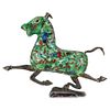 Chinese Enamel And Silver Horse