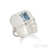 Art Deco Rock Crystal and Spinel Ring
