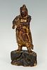 Warrior; China, XVIII century. 
Carved and lacquered wood.