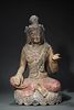 An Early Carved Stone Seated Buddha Statue