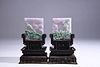 19th C. A Pair of Nephrite Jade Table Screens 