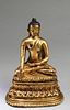 15th Century Gilt Bronze Buddha Statue