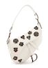 * A Christian Dior White Calfskin Saddle Handbag, 10" x 8" x 2.5".