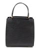 A Louis Vuitton Black Epi Leather Handbag, 8.75" x 9.5" x 3.5".