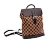 A Louis Vuitton Signature Leather Backpack, 11.5" x 12.5" x 4".