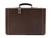 * A Gucci Brown Leather Briefcase, 17" x 11.5" x 4".
