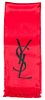 An Yves Saint Laurent Red Silk Oblong Scarf, 106".