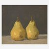 Robert Kulicke (American, 1924-2007) Two Pears on Dark Ground