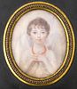Antique Portrait Miniature of Angelic Child