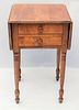 American Curly Cherry Two Drawer Drop Leaf Stand
