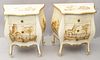 Pair of Bombay Style Painted and Gilded End Tables