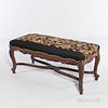 Louis XVI-style Needlepoint-upholstered Carved Fruitwood Bench