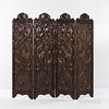 Four-part Relief-carved Wood Screen