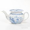 Spode Blue Transfer Two Temples II, Variation Broseley Pattern Punch Pot