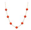 Coral & 18 K Gold Necklace