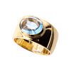 Designer signed Aquamarine & 18k Gold Ring