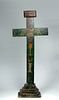 Impressive 19th C. Mexican Painted Wood Cross