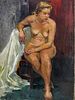 William Willhem "Seated Nude" Oil on Canvas
